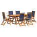 Set mobilier de grădină, 7 piese, lemn masiv acacia/textilenă - WALTI WALTI