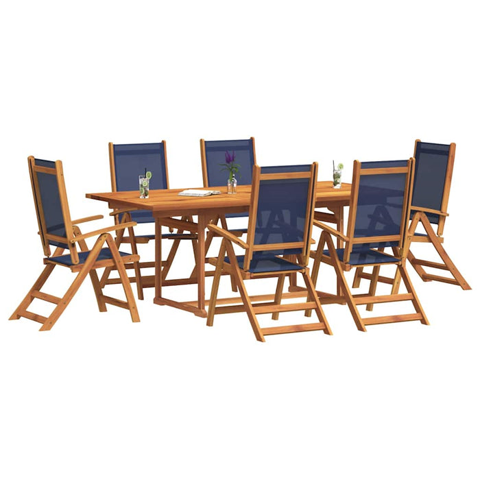 Set mobilier de grădină, 7 piese, lemn masiv acacia/textilenă - WALTI WALTI