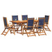 Set mobilier de grădină, 7 piese, lemn masiv acacia/textilenă - WALTI WALTI