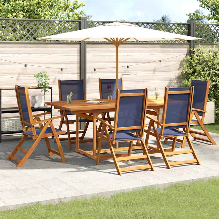 Set mobilier de grădină, 7 piese, lemn masiv acacia/textilenă - WALTI WALTI