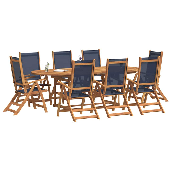 Set mobilier de grădină, 9 piese, lemn masiv acacia/textilenă - WALTI WALTI