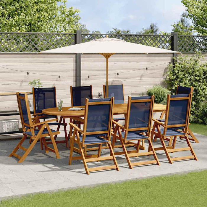 Set mobilier de grădină, 9 piese, lemn masiv acacia/textilenă - WALTI WALTI