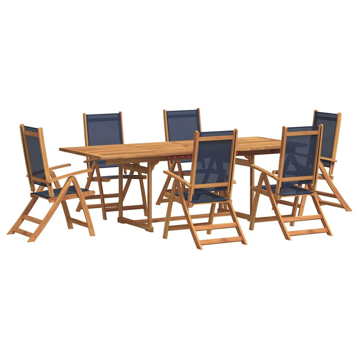 Set mobilier de grădină, 7 piese, lemn masiv acacia/textilenă - WALTI WALTI