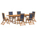 Set mobilier de grădină, 7 piese, lemn masiv acacia/textilenă - WALTI WALTI