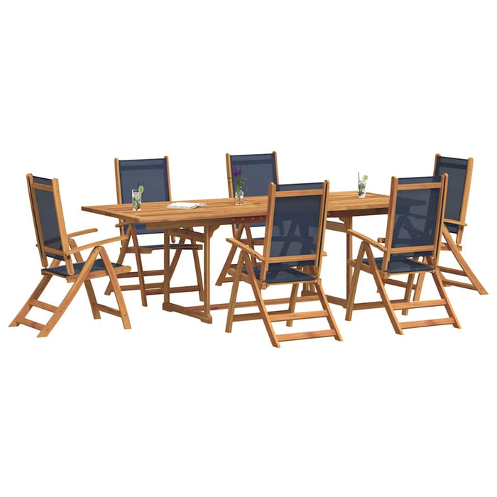 Set mobilier de grădină, 7 piese, lemn masiv acacia/textilenă - WALTI WALTI