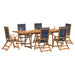 Set mobilier de grădină, 7 piese, lemn masiv acacia/textilenă - WALTI WALTI