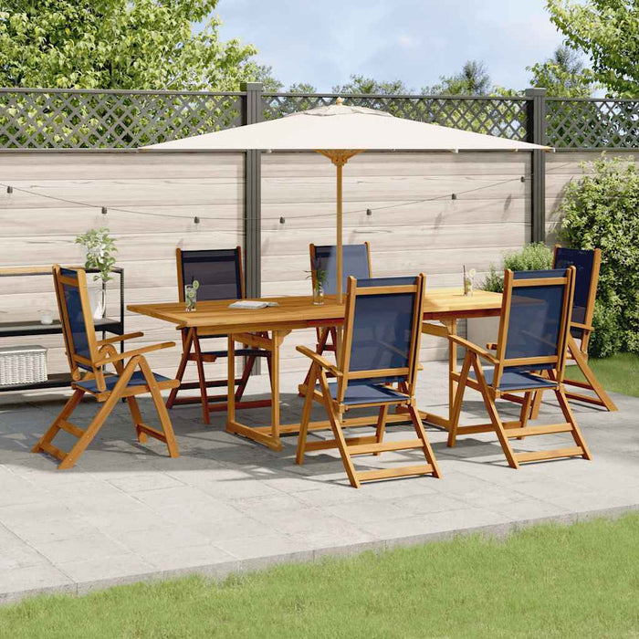 Set mobilier de grădină, 7 piese, lemn masiv acacia/textilenă - WALTI WALTI
