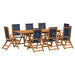 Set mobilier de grădină, 9 piese, lemn masiv acacia/textilenă - WALTI WALTI