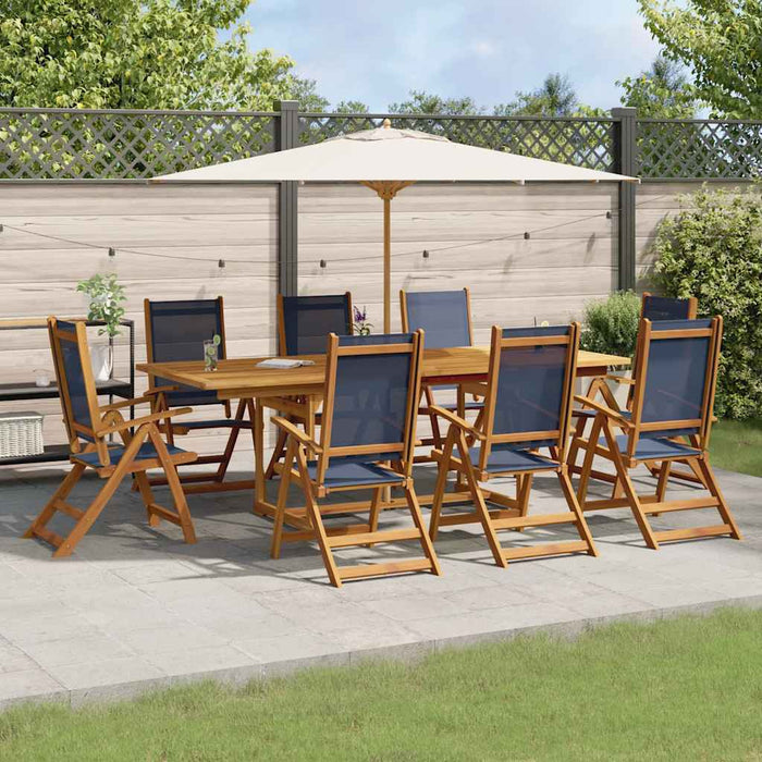 Set mobilier de grădină, 9 piese, lemn masiv acacia/textilenă - WALTI WALTI