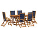 Set mobilier de grădină, 7 piese, lemn masiv acacia/textilenă - WALTI WALTI
