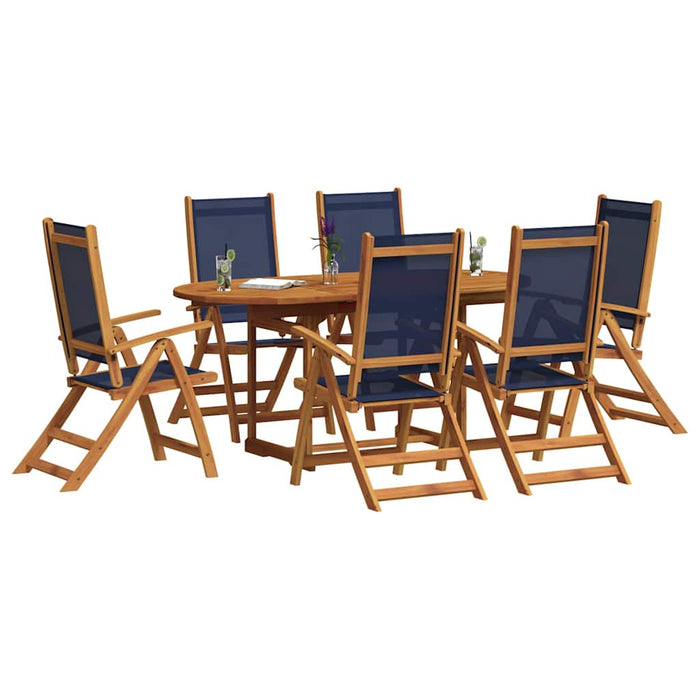 Set mobilier de grădină, 7 piese, lemn masiv acacia/textilenă - WALTI WALTI