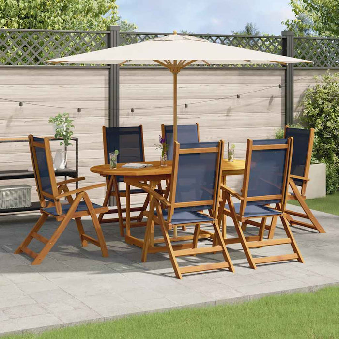 Set mobilier de grădină, 7 piese, lemn masiv acacia/textilenă - WALTI WALTI