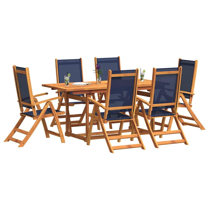 Set mobilier de grădină, 7 piese, lemn masiv acacia/textilenă - WALTI WALTI