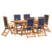 Set mobilier de grădină, 7 piese, lemn masiv acacia/textilenă - WALTI WALTI