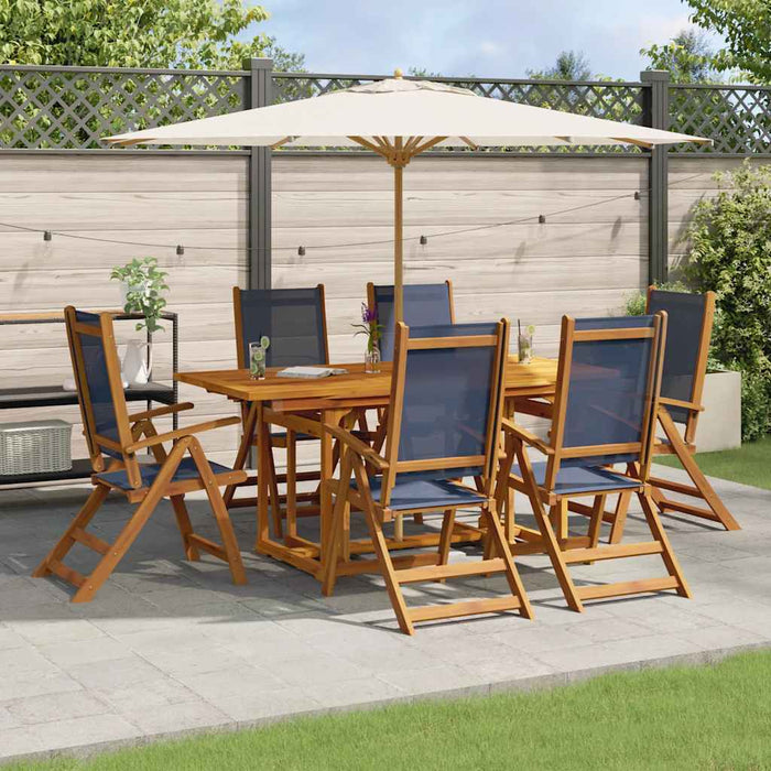Set mobilier de grădină, 7 piese, lemn masiv acacia/textilenă - WALTI WALTI