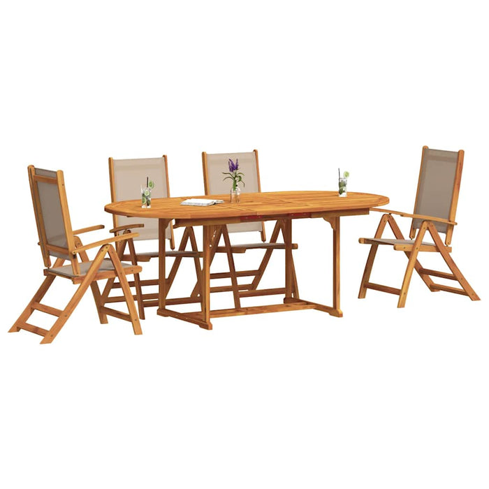 Set mobilier de grădină, 5 piese, lemn masiv acacia/textilenă - WALTI WALTI