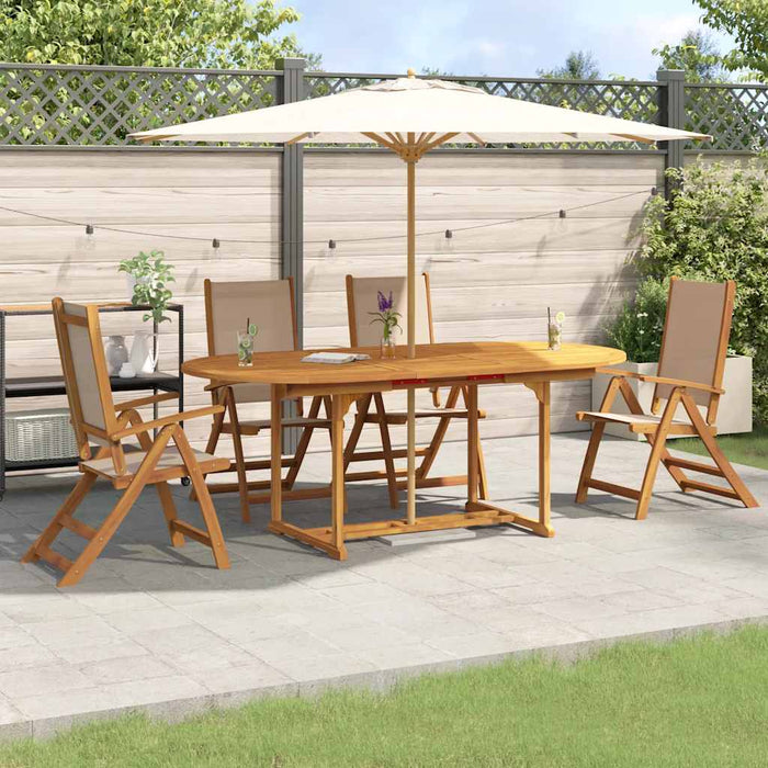Set mobilier de grădină, 5 piese, lemn masiv acacia/textilenă - WALTI WALTI