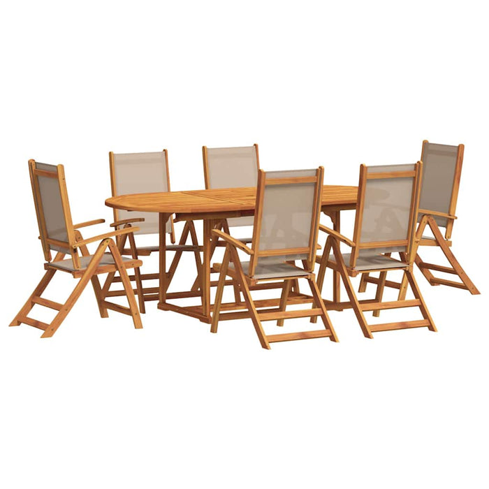 Set mobilier de grădină, 7 piese, lemn masiv acacia/textilenă - WALTI WALTI