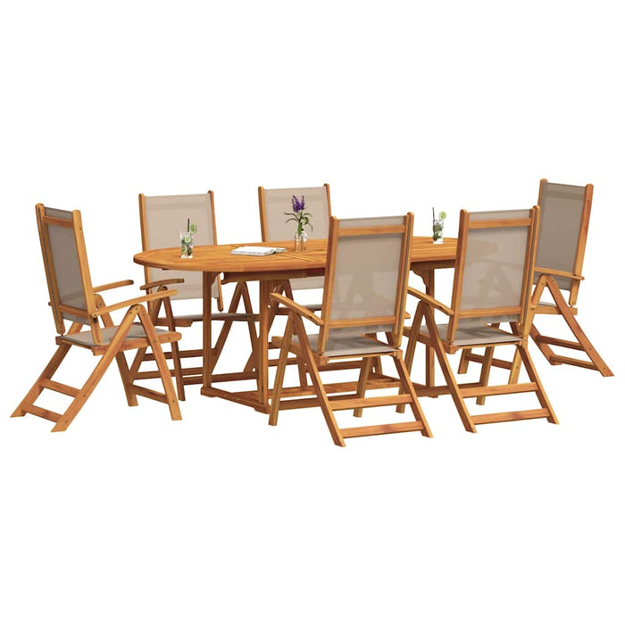 Set mobilier de grădină, 7 piese, lemn masiv acacia/textilenă - WALTI WALTI