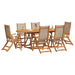 Set mobilier de grădină, 7 piese, lemn masiv acacia/textilenă - WALTI WALTI