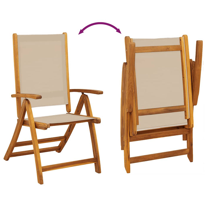 Set mobilier de grădină, 7 piese, lemn masiv acacia/textilenă - WALTI WALTI