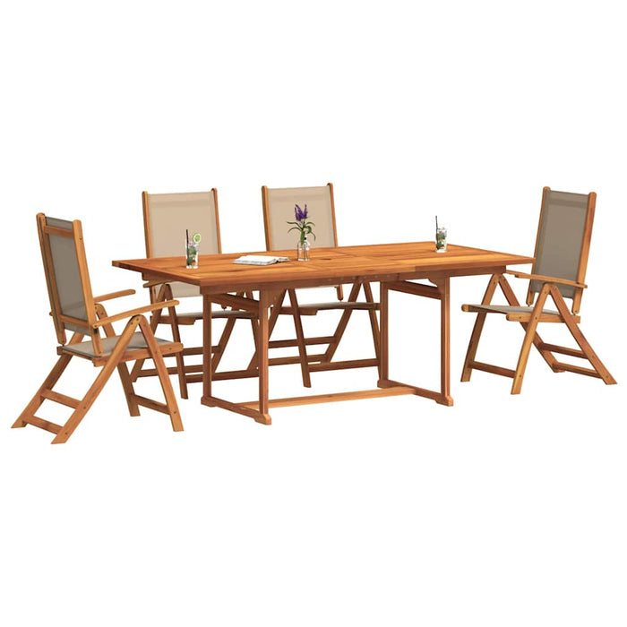 Set mobilier de grădină, 5 piese, lemn masiv acacia/textilenă - WALTI WALTI