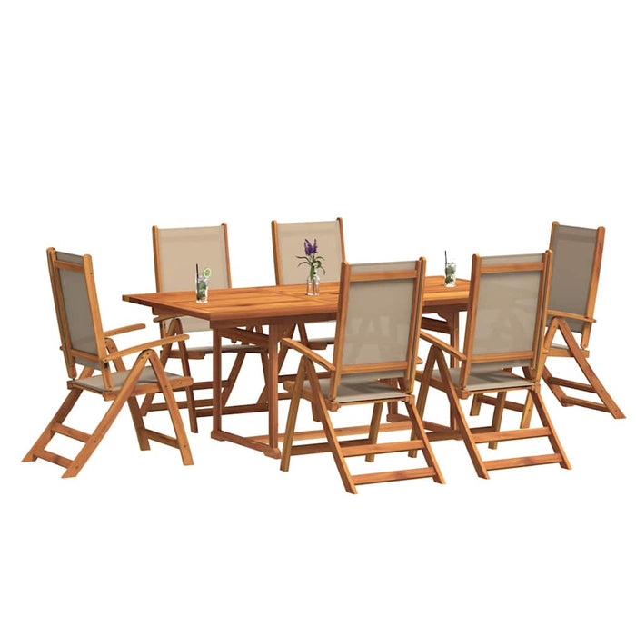 Set mobilier de grădină, 7 piese, lemn masiv acacia/textilenă - WALTI WALTI