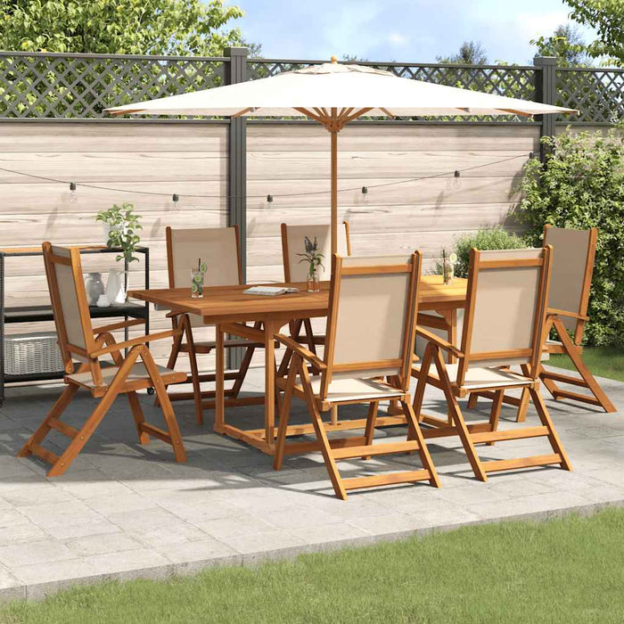 Set mobilier de grădină, 7 piese, lemn masiv acacia/textilenă - WALTI WALTI