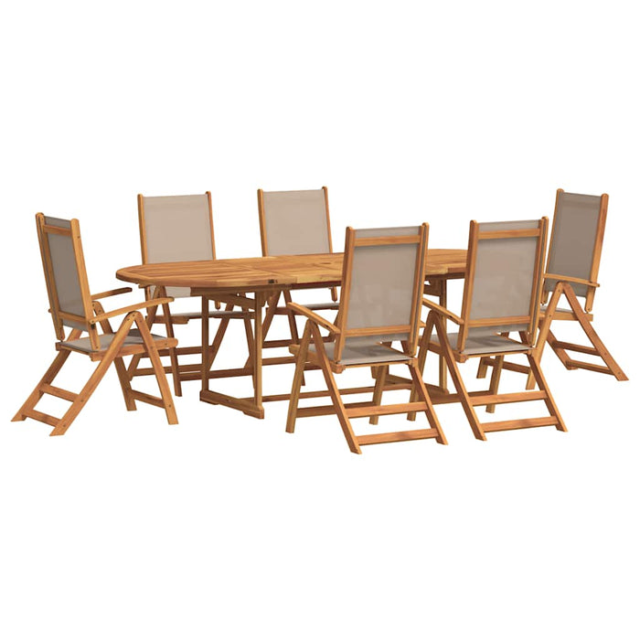 Set mobilier de grădină, 7 piese, lemn masiv acacia/textilenă - WALTI WALTI