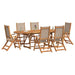 Set mobilier de grădină, 7 piese, lemn masiv acacia/textilenă - WALTI WALTI