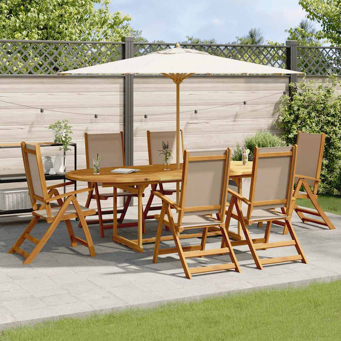 Set mobilier de grădină, 7 piese, lemn masiv acacia/textilenă - WALTI WALTI