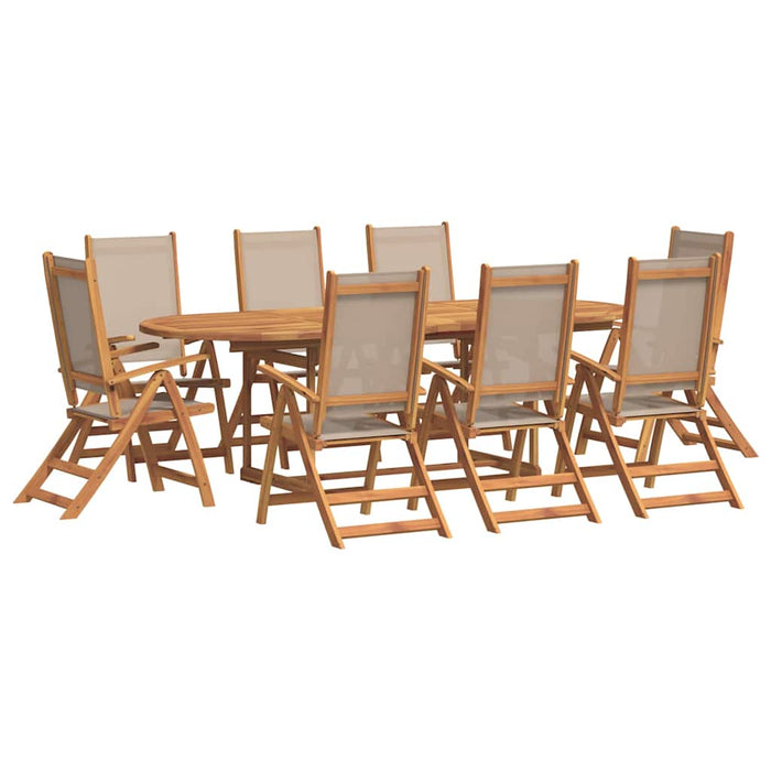 Set mobilier de grădină, 9 piese, lemn masiv acacia/textilenă - WALTI WALTI