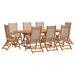 Set mobilier de grădină, 9 piese, lemn masiv acacia/textilenă - WALTI WALTI