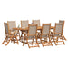 Set mobilier de grădină, 9 piese, lemn masiv acacia/textilenă - WALTI WALTI