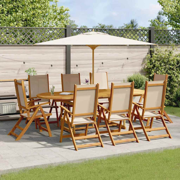 Set mobilier de grădină, 9 piese, lemn masiv acacia/textilenă - WALTI WALTI