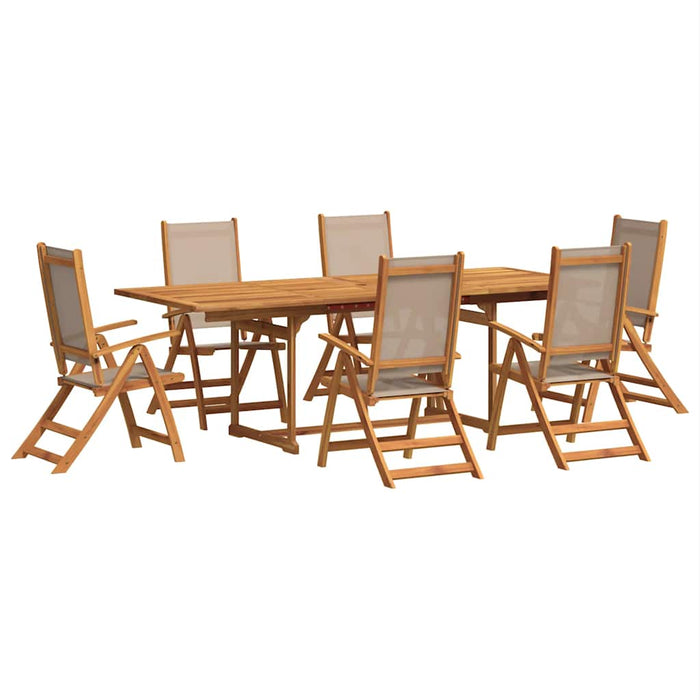 Set mobilier de grădină, 7 piese, lemn masiv acacia/textilenă - WALTI WALTI