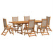 Set mobilier de grădină, 7 piese, lemn masiv acacia/textilenă - WALTI WALTI