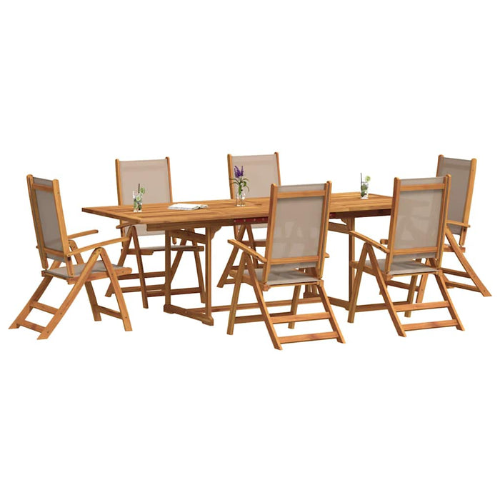 Set mobilier de grădină, 7 piese, lemn masiv acacia/textilenă - WALTI WALTI