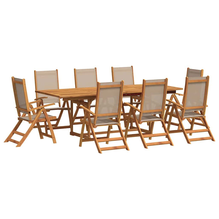 Set mobilier de grădină, 9 piese, lemn masiv acacia/textilenă - WALTI WALTI
