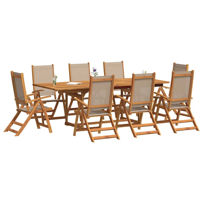 Set mobilier de grădină, 9 piese, lemn masiv acacia/textilenă - WALTI WALTI