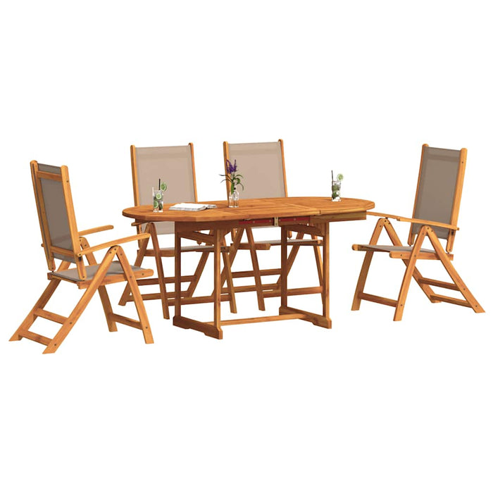 Set mobilier de grădină, 5 piese, lemn masiv acacia/textilenă - WALTI WALTI