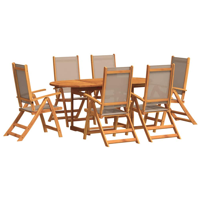 Set mobilier de grădină, 7 piese, lemn masiv acacia/textilenă - WALTI WALTI