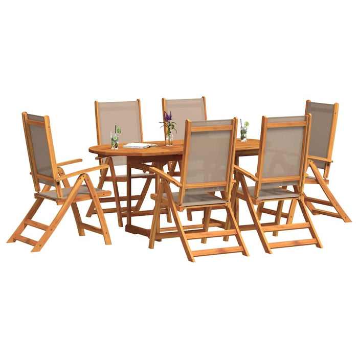 Set mobilier de grădină, 7 piese, lemn masiv acacia/textilenă - WALTI WALTI