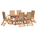 Set mobilier de grădină, 7 piese, lemn masiv acacia/textilenă - WALTI WALTI