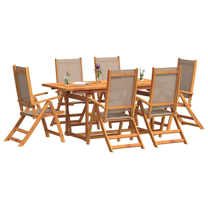 Set mobilier de grădină, 7 piese, lemn masiv acacia/textilenă - WALTI WALTI