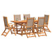 Set mobilier de grădină, 7 piese, lemn masiv acacia/textilenă - WALTI WALTI