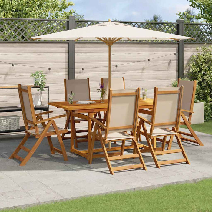 Set mobilier de grădină, 7 piese, lemn masiv acacia/textilenă - WALTI WALTI