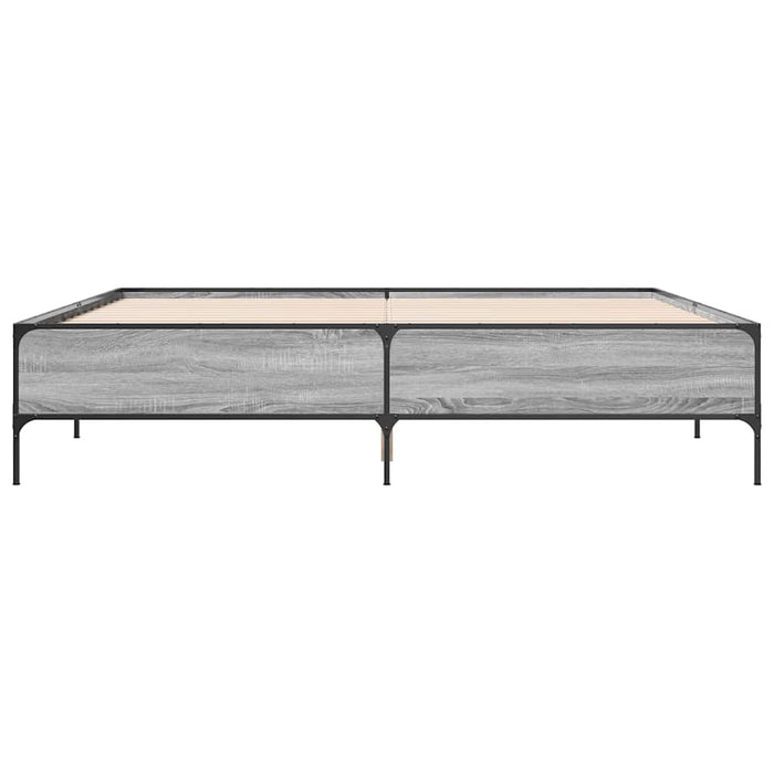 Cadru de pat, gri sonoma, 180x200 cm, lemn prelucrat și metal WALTI