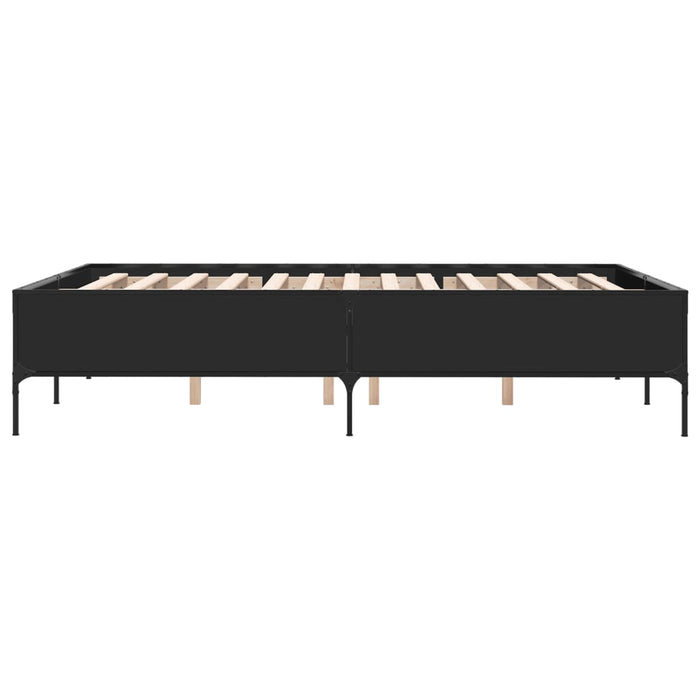 Cadru de pat, negru, 150x200 cm, lemn prelucrat și metal - WALTI WALTI