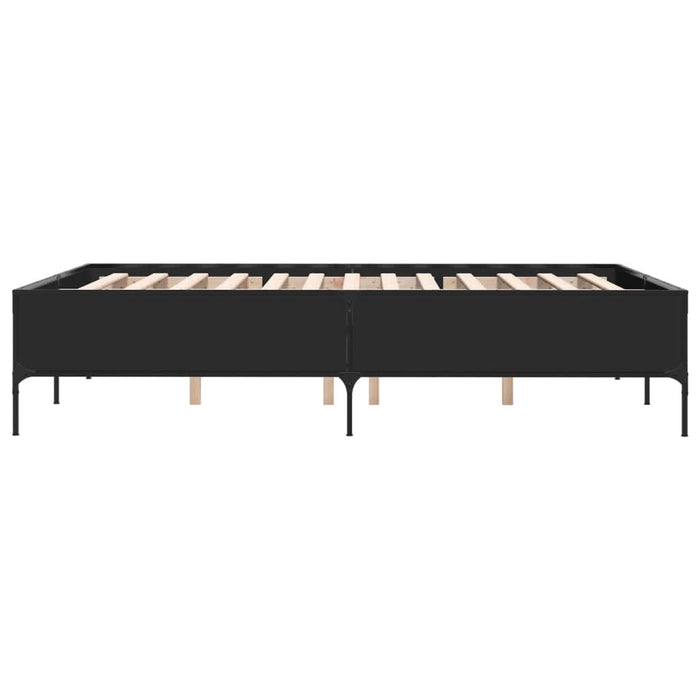Cadru de pat, negru, 140x200 cm, lemn prelucrat și metal - WALTI WALTI